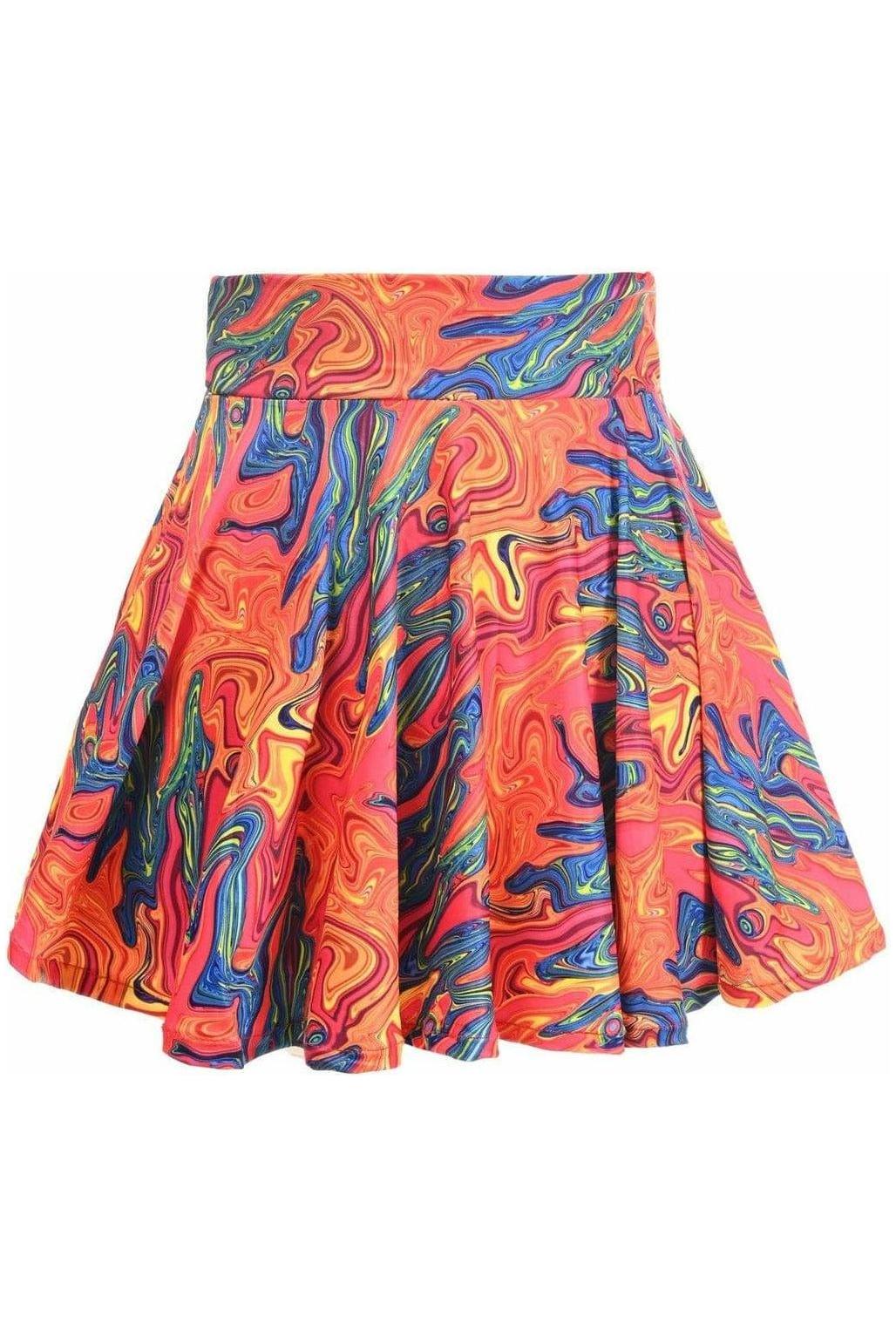 Orange Tie - Dye Stretch Lycra Skirt - Daisy Corsets