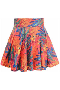 Orange Tie - Dye Stretch Lycra Skirt - Daisy Corsets