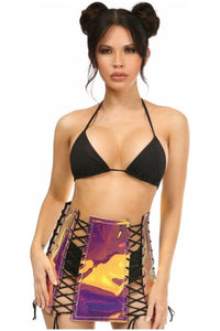 Rainbow Gold Holo Lace - Up Skirt - Daisy Corsets
