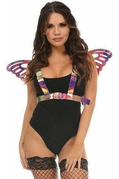 Rainbow Gold Holo Large Butterfly Wing Body Harness - Daisy Corsets