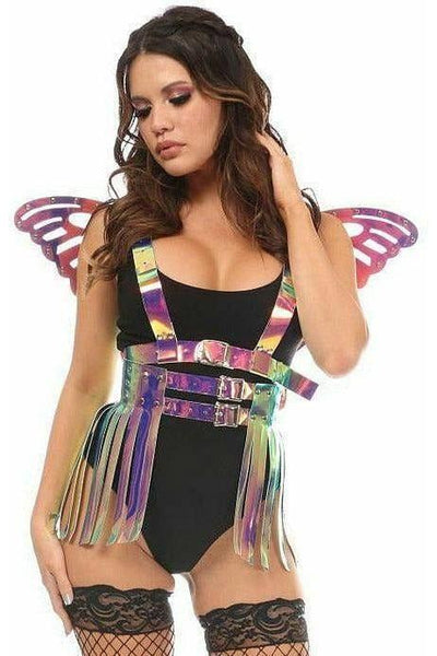 Rainbow Gold Holo Large Butterfly Wing Body Harness - Daisy Corsets