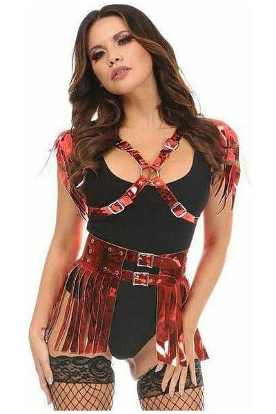 Red Metallic Fringe Skirt - Daisy Corsets