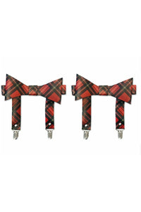 Red Plaid Faux Leather Garters (set of 2) - Daisy Corsets