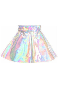 Silver Holo Skater Skirt - Daisy Corsets