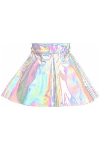 Silver Holo Skater Skirt - Daisy Corsets