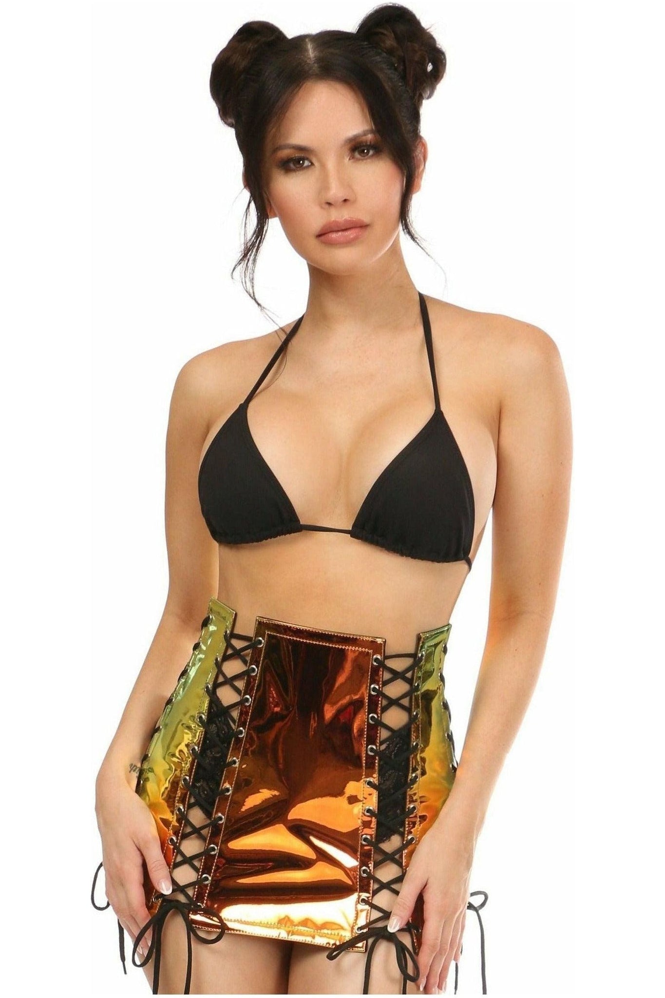 Sunset Holo Lace - Up Skirt - Daisy Corsets