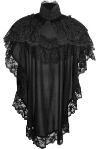 Tapered Black Velvet & Lace Capelet - Daisy Corsets
