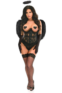 Top Drawer 4 PC Black Lace Dark Angel Corset Costume - Daisy Corsets
