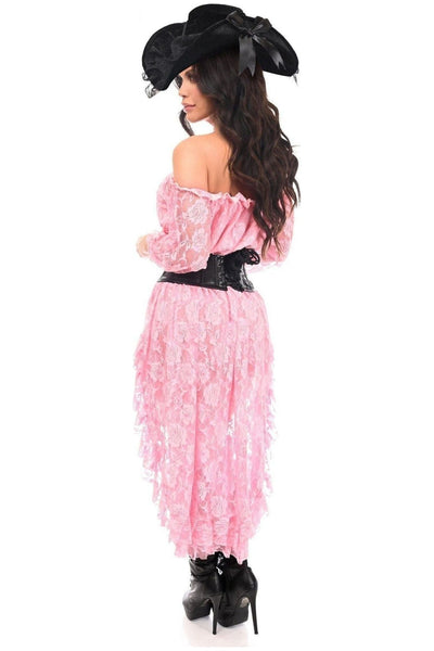 Top Drawer 4 PC Lt Pink Premium Pirate Corset Costume - Daisy Corsets