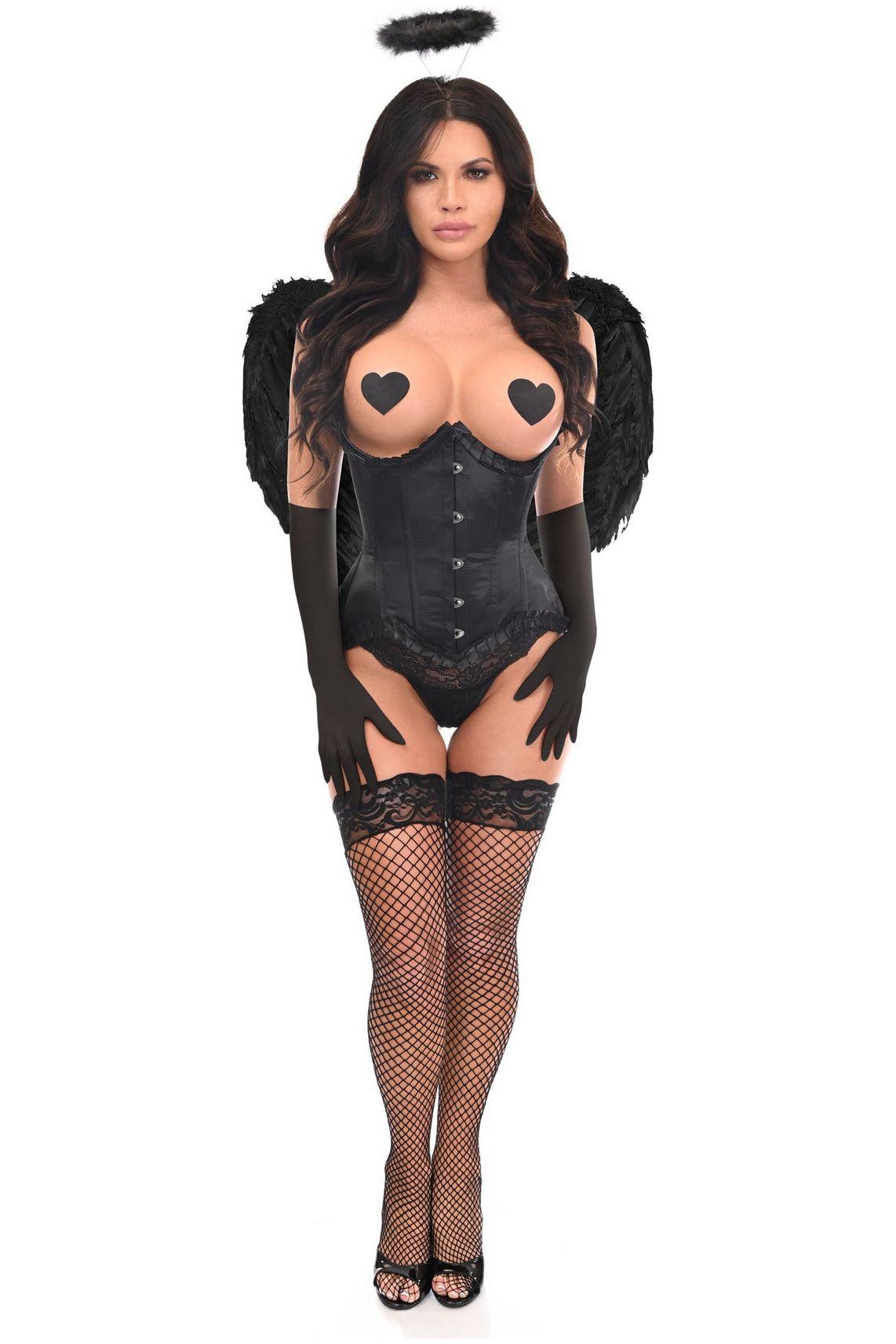 Top Drawer 4 PC Pin - Up Dark Angel Corset Costume - Daisy Corsets