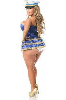 Top Drawer 4 PC Pin - Up Sailor Sequin Corset Costume - Daisy Corsets