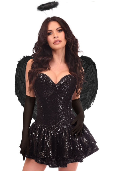 Top Drawer 4 PC Sequin Dark Angel Corset Dress Costume - Daisy Corsets
