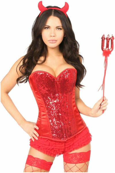 Top Drawer 4 PC Sexy Devil Corset Costume - Daisy Corsets