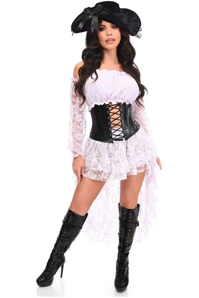 Lavish 4 PC White Bunny Bustier Corset Costume main image 0