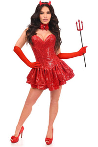 Top Drawer 5 PC Sequin Devil Corset Costume - Daisy Corsets