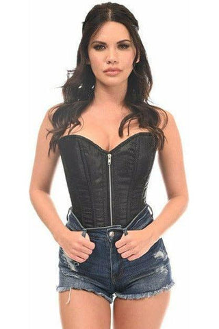 Top Drawer Black Brocade Steel Boned Corset - Daisy Corsets