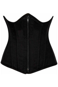 Top Drawer Black Cotton Underbust Steel Boned Corset - Daisy Corsets