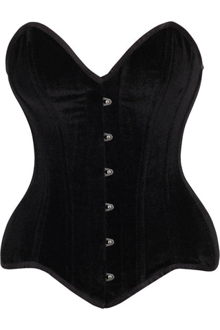 Top Drawer Black Velvet Steel Boned Overbust Corset - Daisy Corsets