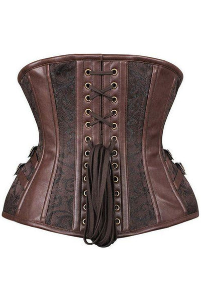 Top Drawer Brown Brocade Steampunk Steel Boned Underbust Corset - Daisy Corsets