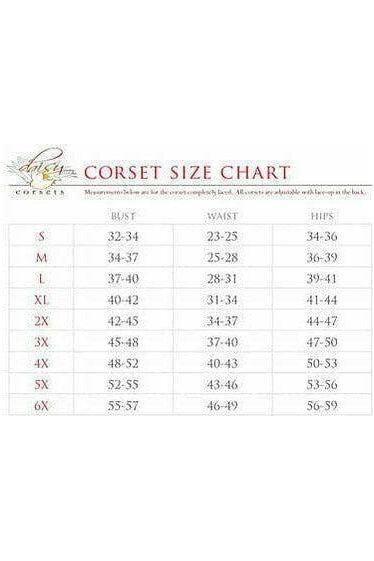 Top Drawer Dark Green Brocade Steel Boned Corset w/Clasp Closure - Daisy Corsets