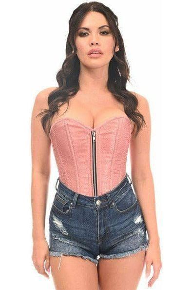 Top Drawer Dusty Rose Brocade Steel Boned Corset - Daisy Corsets