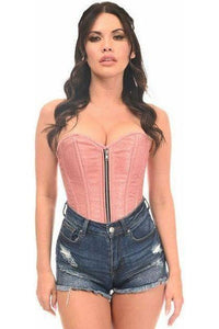 Top Drawer Dusty Rose Brocade Steel Boned Corset - Daisy Corsets