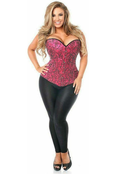 Top Drawer Elegant Fuchsia Embroidered Steel Boned Corset - Daisy Corsets