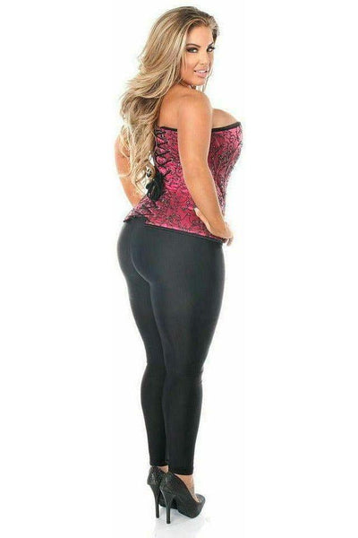 Top Drawer Elegant Fuchsia Embroidered Steel Boned Corset - Daisy Corsets