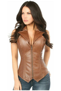 Top Drawer Faux Leather Steel Boned Corset - Daisy Corsets