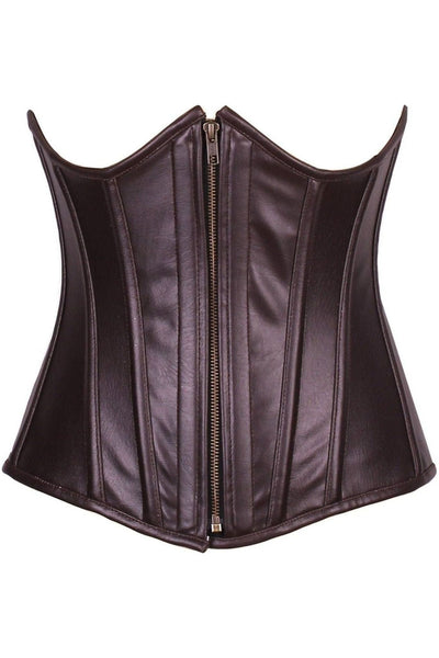 Top Drawer Faux Leather Underbust Corset - Daisy Corsets