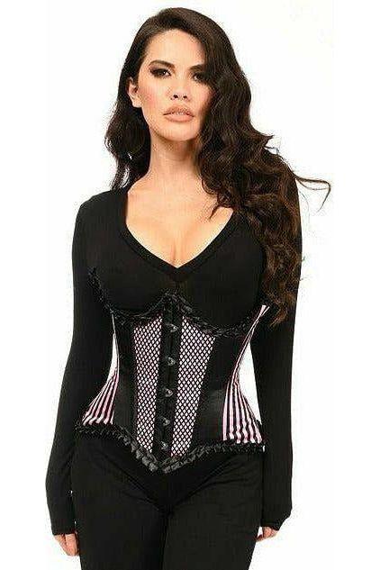 Top Drawer Pink Burlesque Underwire Curvy Cut Waist Cincher Corset - Daisy Corsets