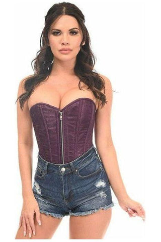 Top Drawer Plum Brocade Steel Boned Corset - Daisy Corsets