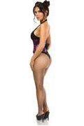 Top Drawer Purple Metallic Steel Boned Mini Cincher - Daisy Corsets