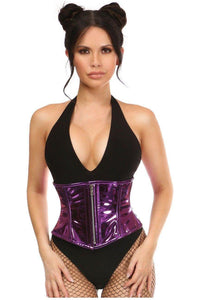 Top Drawer Purple Metallic Steel Boned Mini Cincher - Daisy Corsets