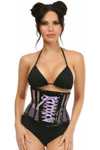 Top Drawer Purple Patent & Fishnet Underbust Corset - Daisy Corsets