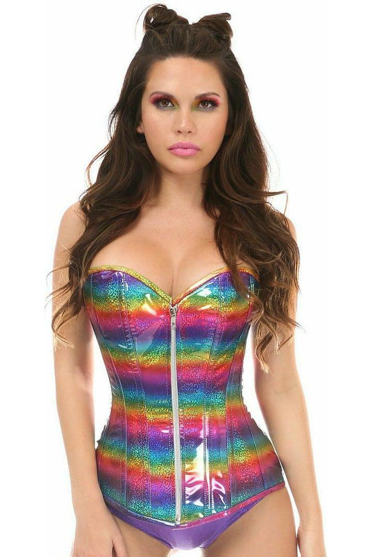 Top Drawer Rainbow Glitter Steel Boned Corset - Daisy Corsets