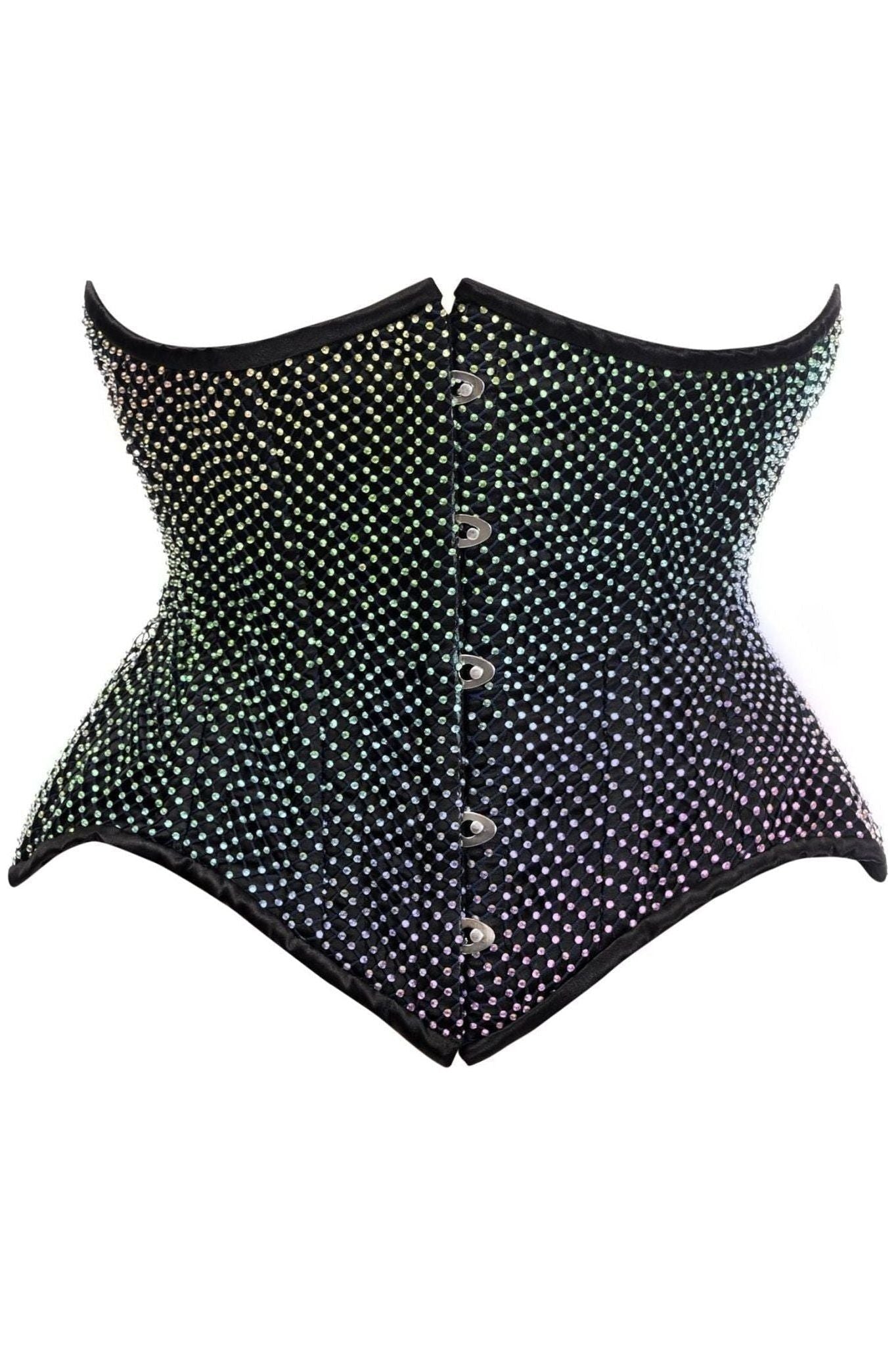 Top Drawer Rainbow Rhinestone Steel Boned Underbust Cincher Corset - Daisy Corsets