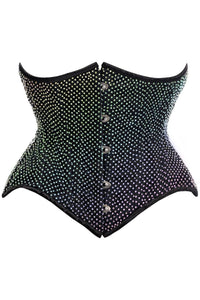 Top Drawer Rainbow Rhinestone Steel Boned Underbust Cincher Corset - Daisy Corsets