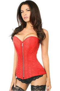 Top Drawer Red Brocade Steel Boned Corset - Daisy Corsets