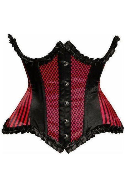 Top Drawer Red Burlesque Underwire Curvy Cut Waist Cincher Corset - Daisy Corsets