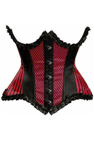 Top Drawer Red Burlesque Underwire Curvy Cut Waist Cincher Corset - Daisy Corsets