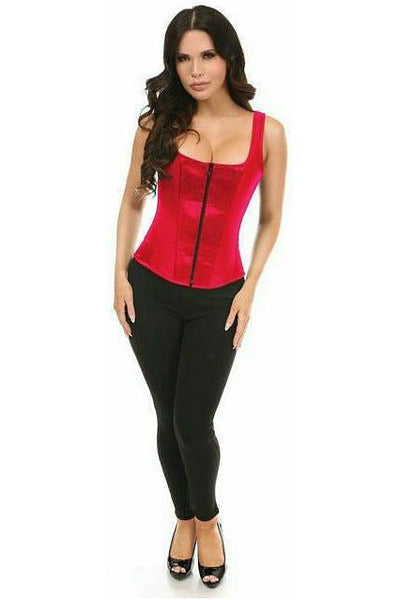 Top Drawer Red Satin Steel Boned Corset w/Straps - Daisy Corsets