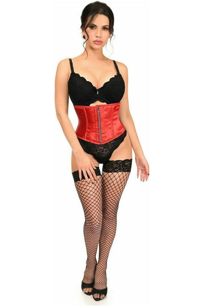 Top Drawer Red Satin Steel Boned Mini Cincher - Daisy Corsets