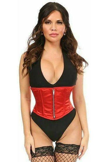 Top Drawer Red Satin Steel Boned Mini Cincher - Daisy Corsets