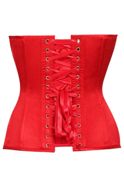 Top Drawer Red Satin Steel Boned Overbust Corset - Daisy Corsets