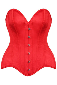 Top Drawer Red Satin Steel Boned Overbust Corset - Daisy Corsets