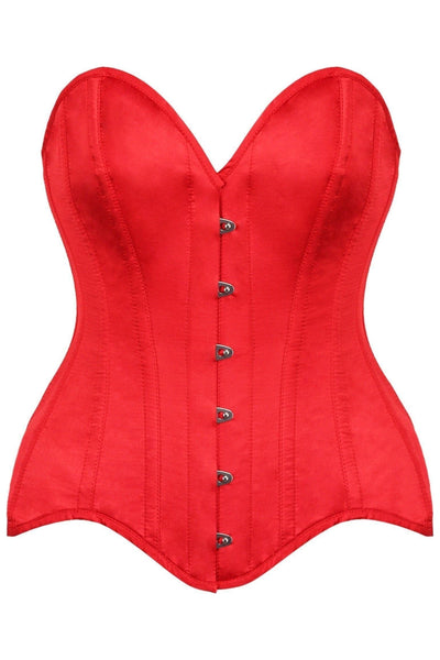 Top Drawer Red Satin Steel Boned Overbust Corset - Daisy Corsets