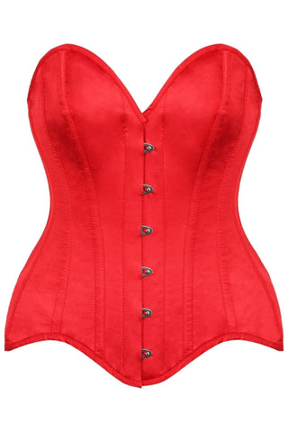 Top Drawer Red Satin Steel Boned Overbust Corset - Daisy Corsets