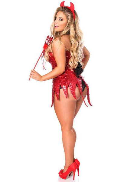 Top Drawer Red Sequin Devil Corset Dress Costume - Daisy Corsets