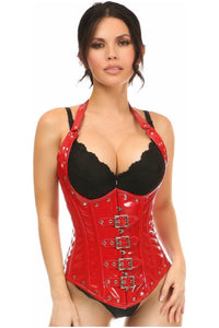 Top Drawer Steel Boned Red Patent PVC Vinyl Underbust Corset Top - Daisy Corsets